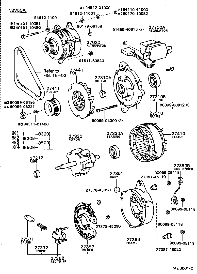27060-16010 ALTERNATOR ASSY product image