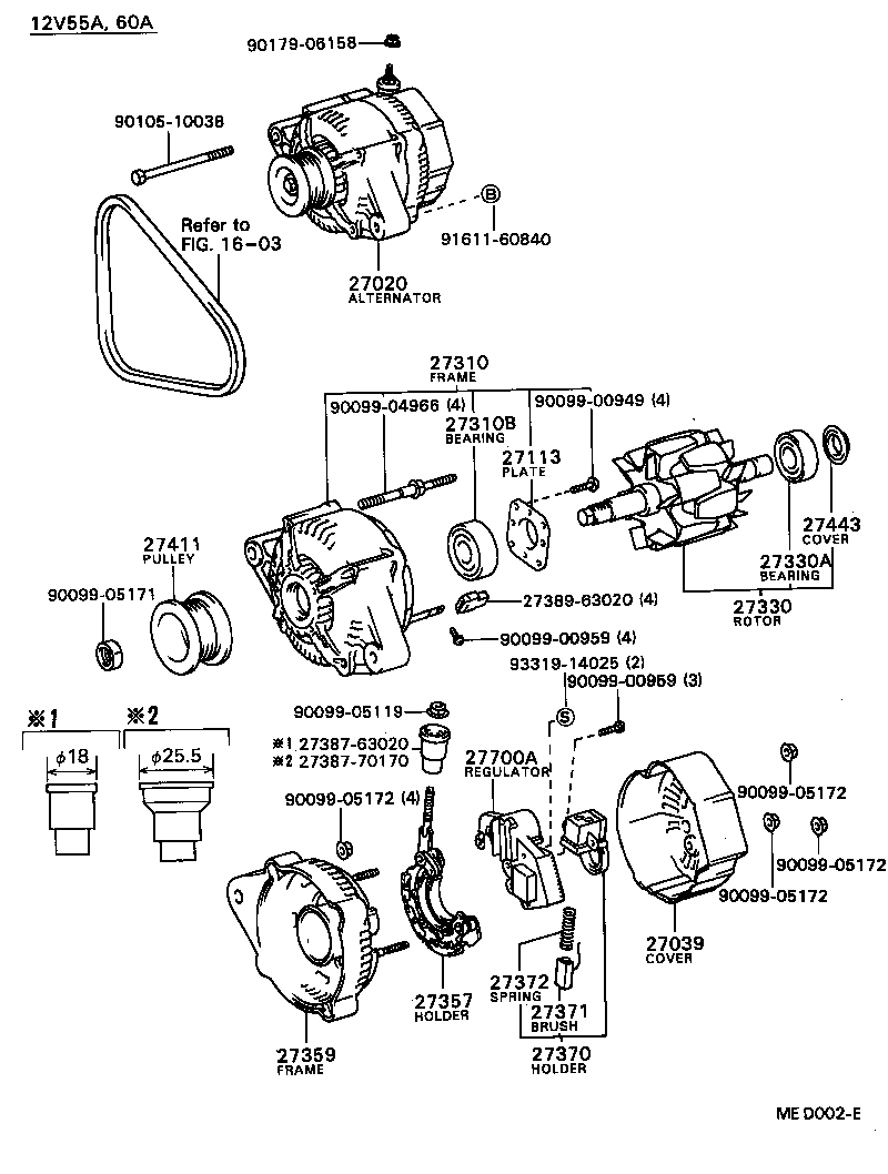 27310-63050 FRAME ASSY, DRIVE END, ALTERNATOR product image