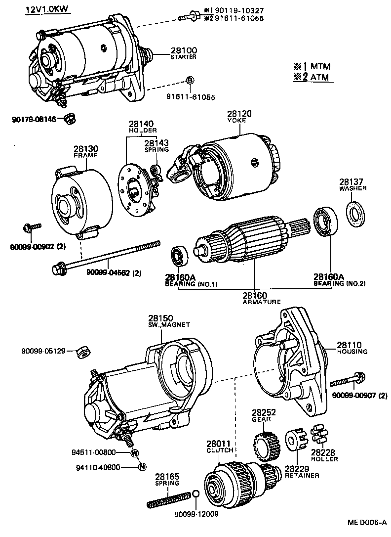 Toyota 28100-64090 STARTER ASSY