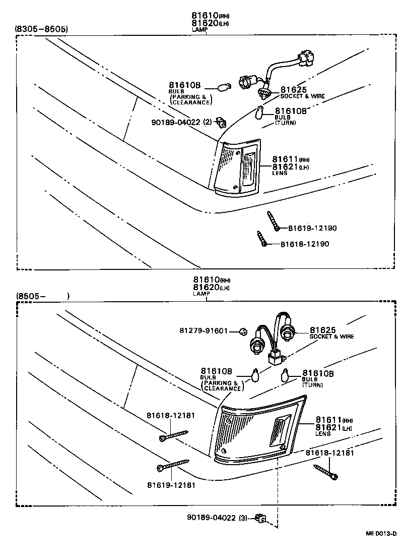 81620-19575 LAMP ASSY, PARKING & CLEARANCE, LH product image