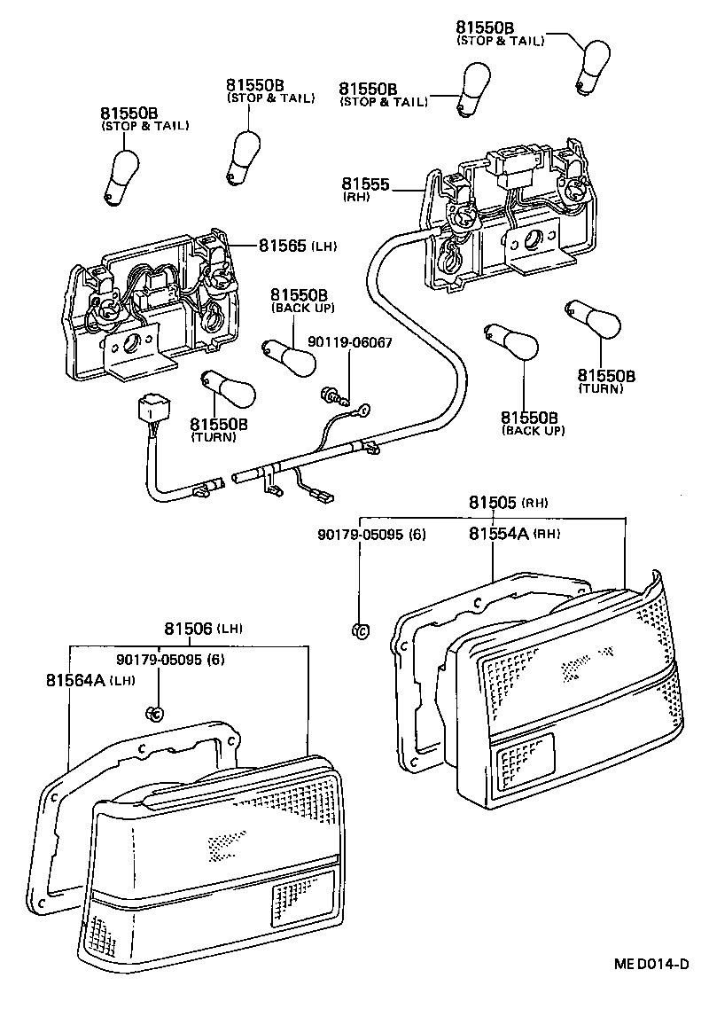 81565-1A151 SOCKET & WIRE SUB-ASSY, REAR COMBINATION LAMP, LH product image