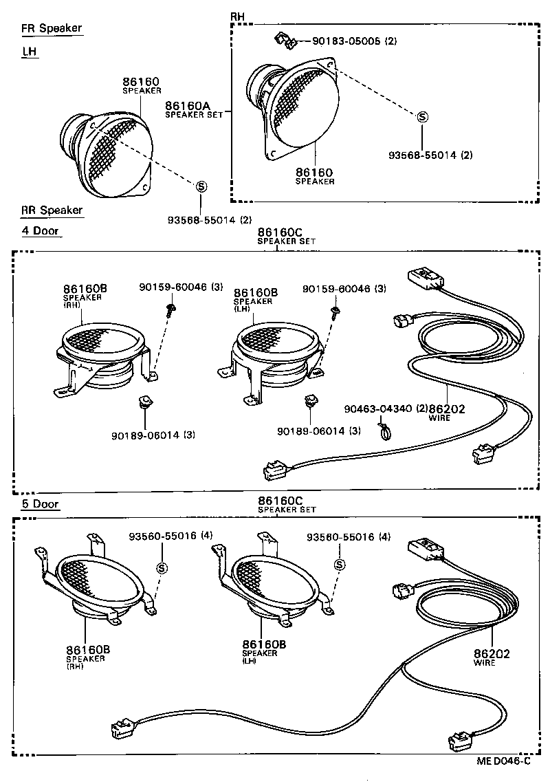 86160-19675 SPEAKER SET, REAR product image