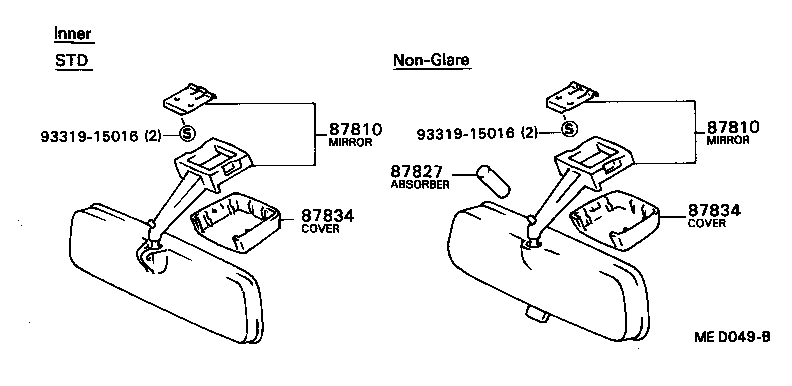 87910-12872 MIRROR ASSY, OUTER REAR VIEW, RH product image