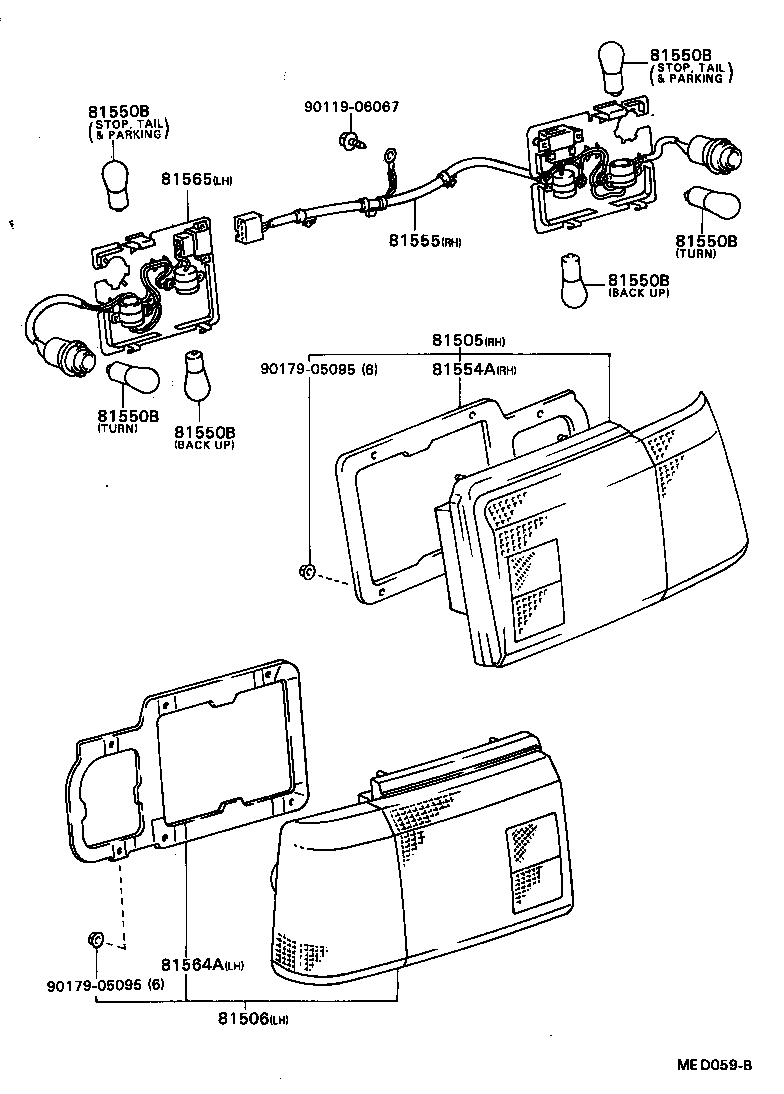 81565-1A321 SOCKET & WIRE SUB-ASSY, REAR COMBINATION LAMP, LH product image