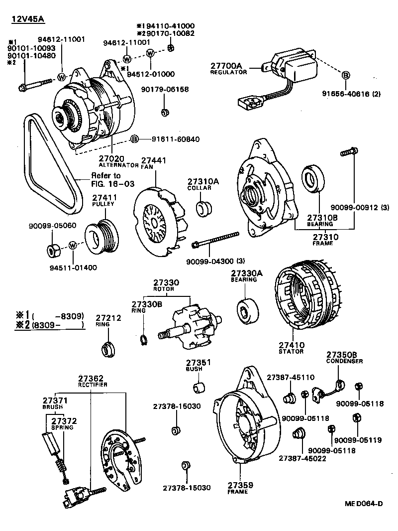 27060-16010 ALTERNATOR ASSY product image