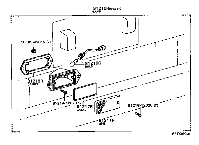 81220-19075 LAMP ASSY, REAR FOG product image