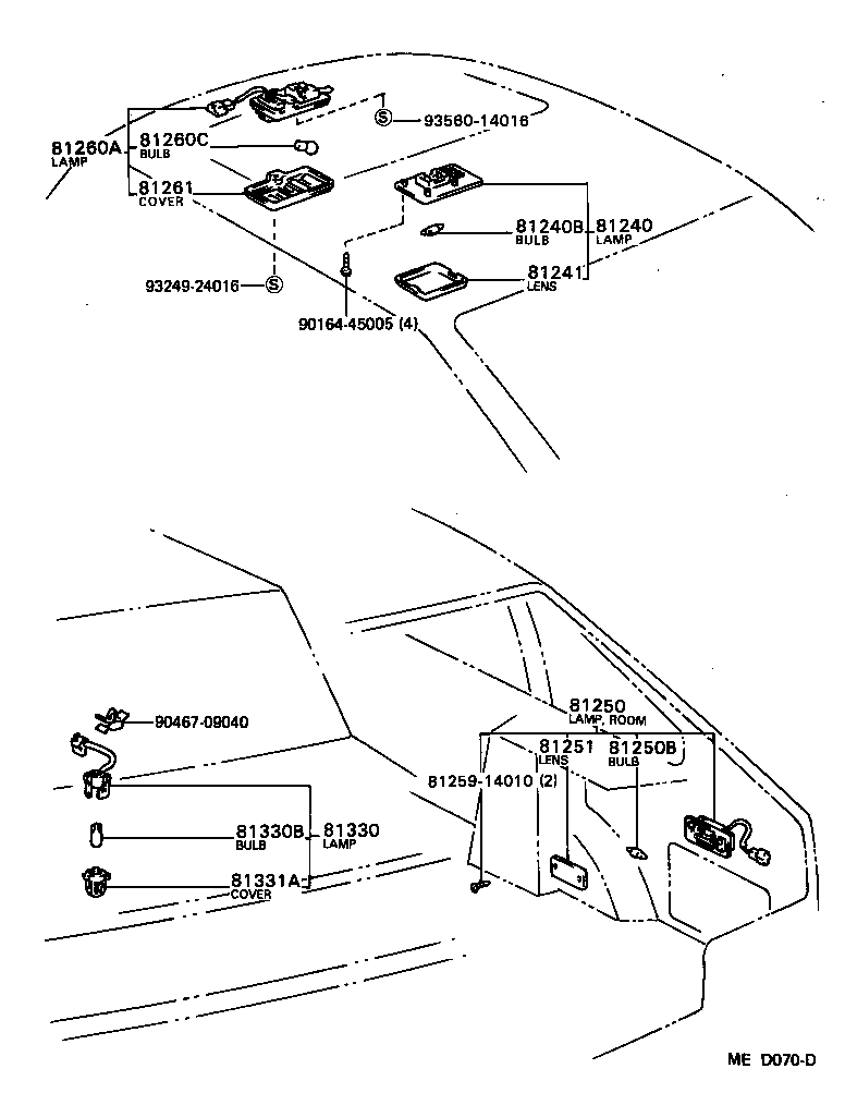 Toyota 81240-22081-08 LAMP ASSY, ROOM, NO.1