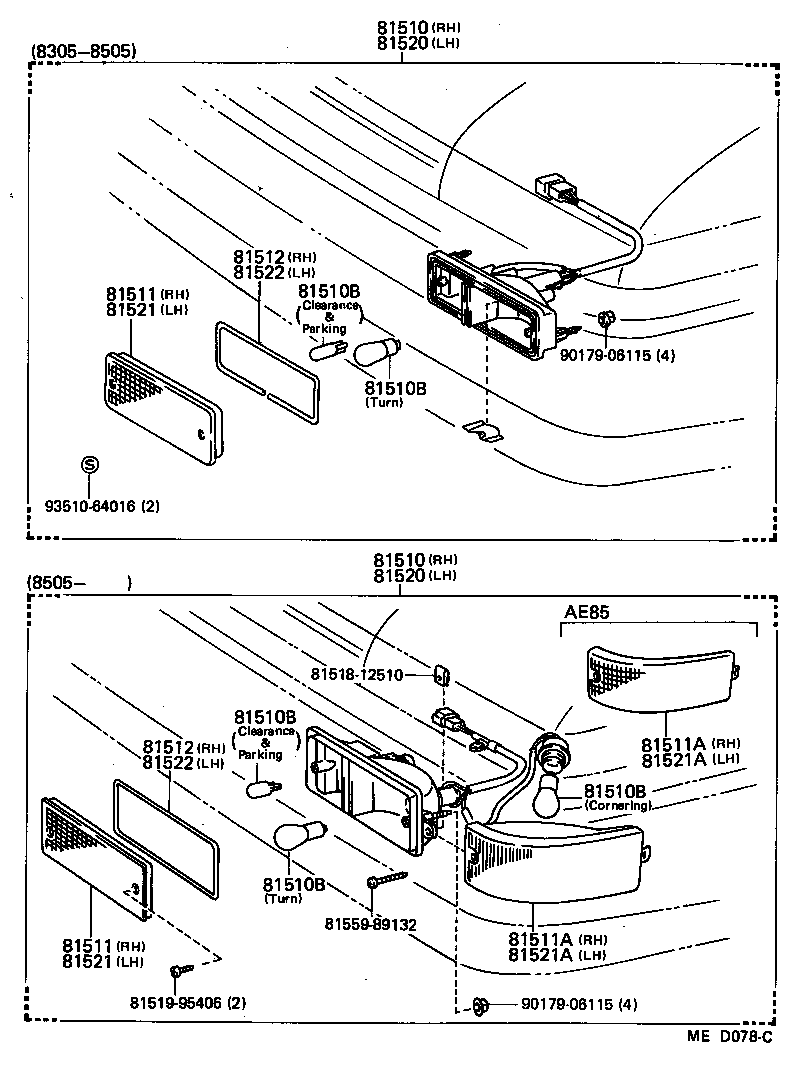 81510-80025 LAMP ASSY, FRONT TURN SIGNAL, RH product image