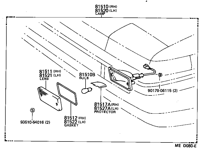 81512-12420 GASKET, FRONT TURN SIGNAL LAMP LENS, RH product image