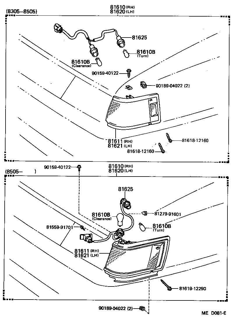 81620-19495 LAMP ASSY, PARKING & CLEARANCE, LH product image