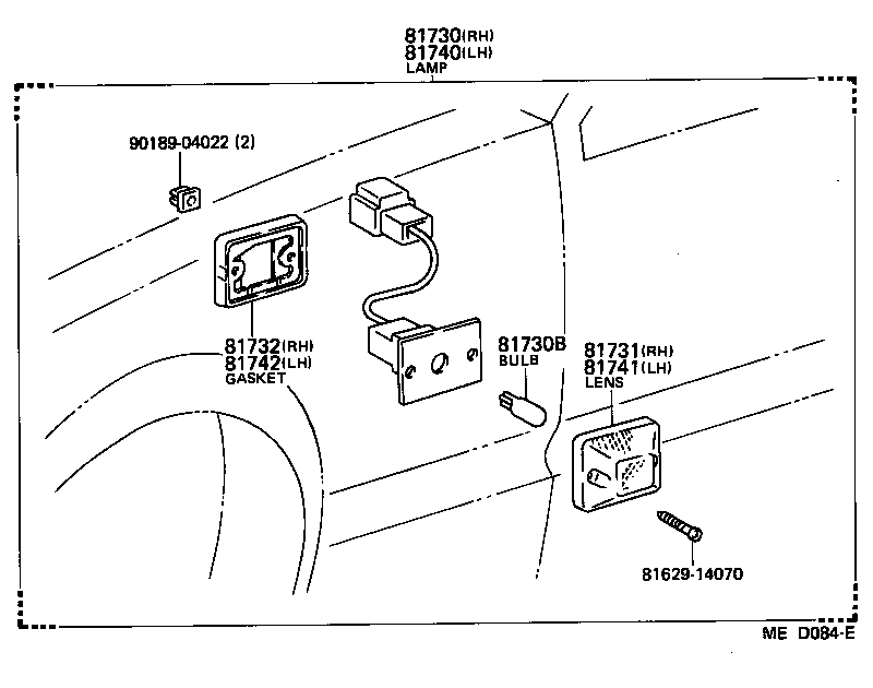 81735-12170 SOCKET AND WIRE, SIDE TURN SIGNAL LAMP product image