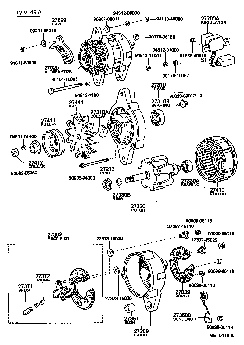 27060-16090 ALTERNATOR ASSY product image