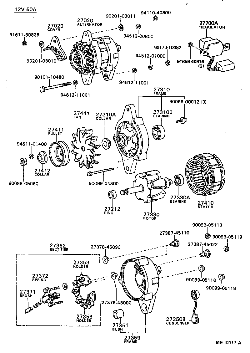 27060-16090 ALTERNATOR ASSY product image