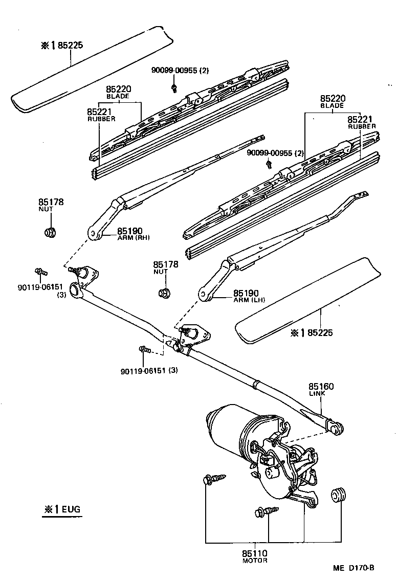 85220-32570 BLADE ASSY, WINDSHIELD WIPER product image