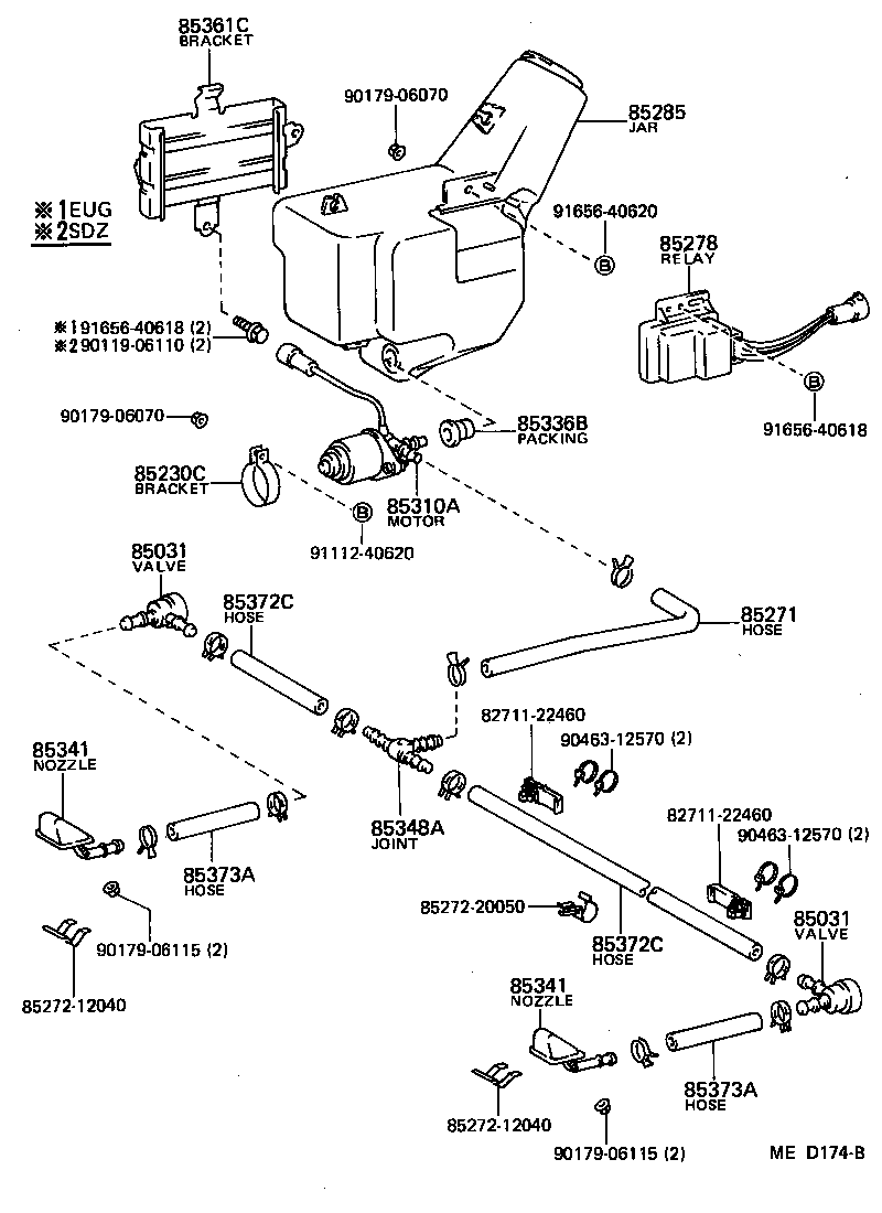 85276-12041 RELAY ASSY, HEADLAMP CLEANER CONTROL product image
