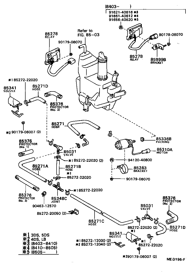 85271-12010 HOSE, HEADLAMP CLEANER, NO.1 product image