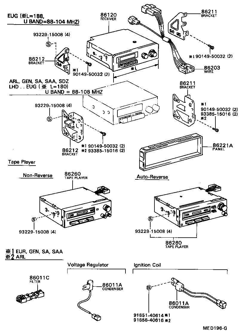 86120-19016 RECEIVER ASSY, RADIO product image