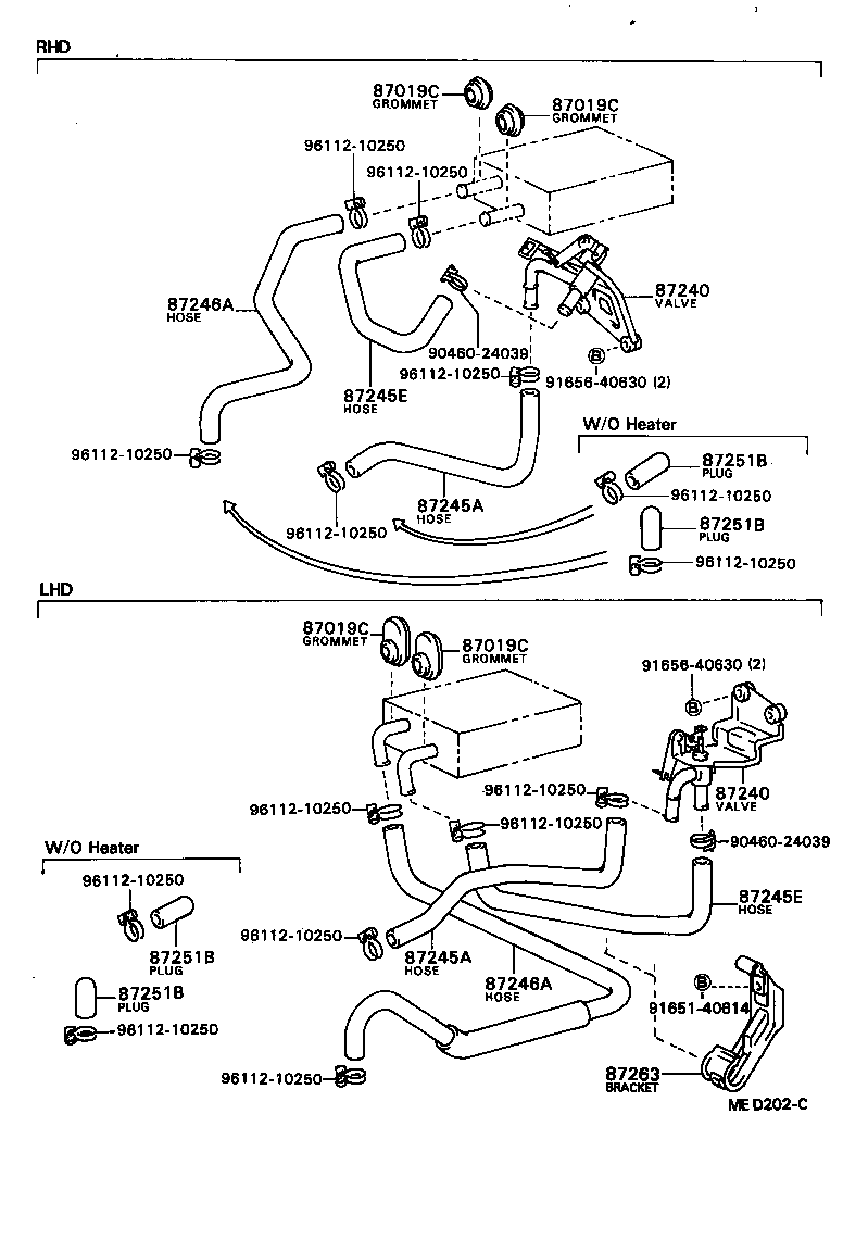 87240-12201 VALVE ASSY, HEATER WATER product image