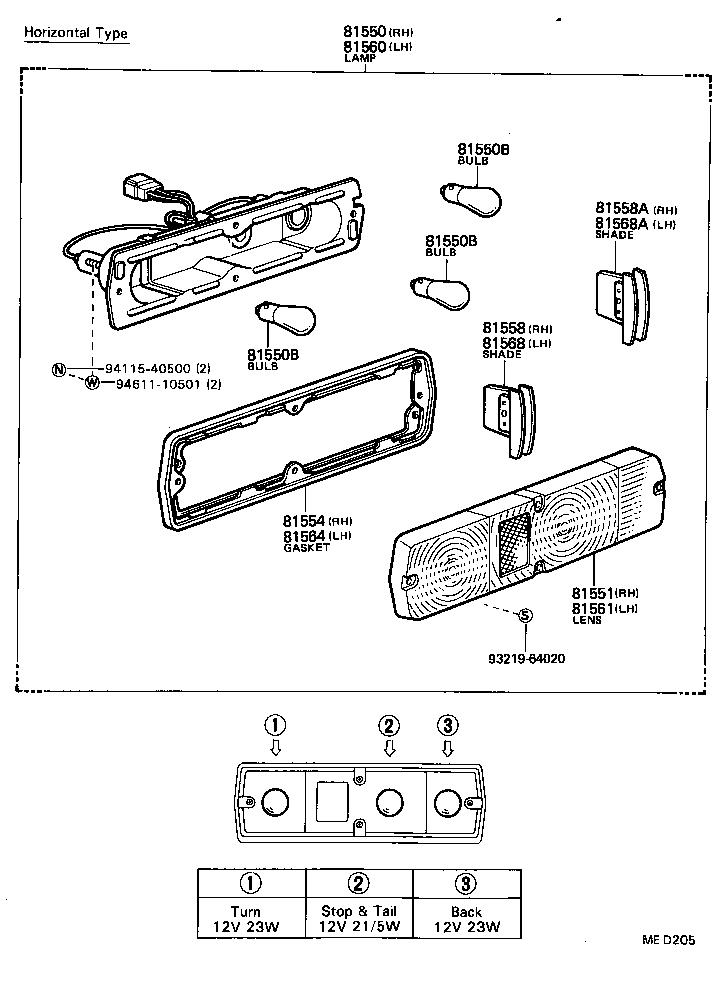 81550-39495 LAMP ASSY, REAR COMBINATION, RH product image