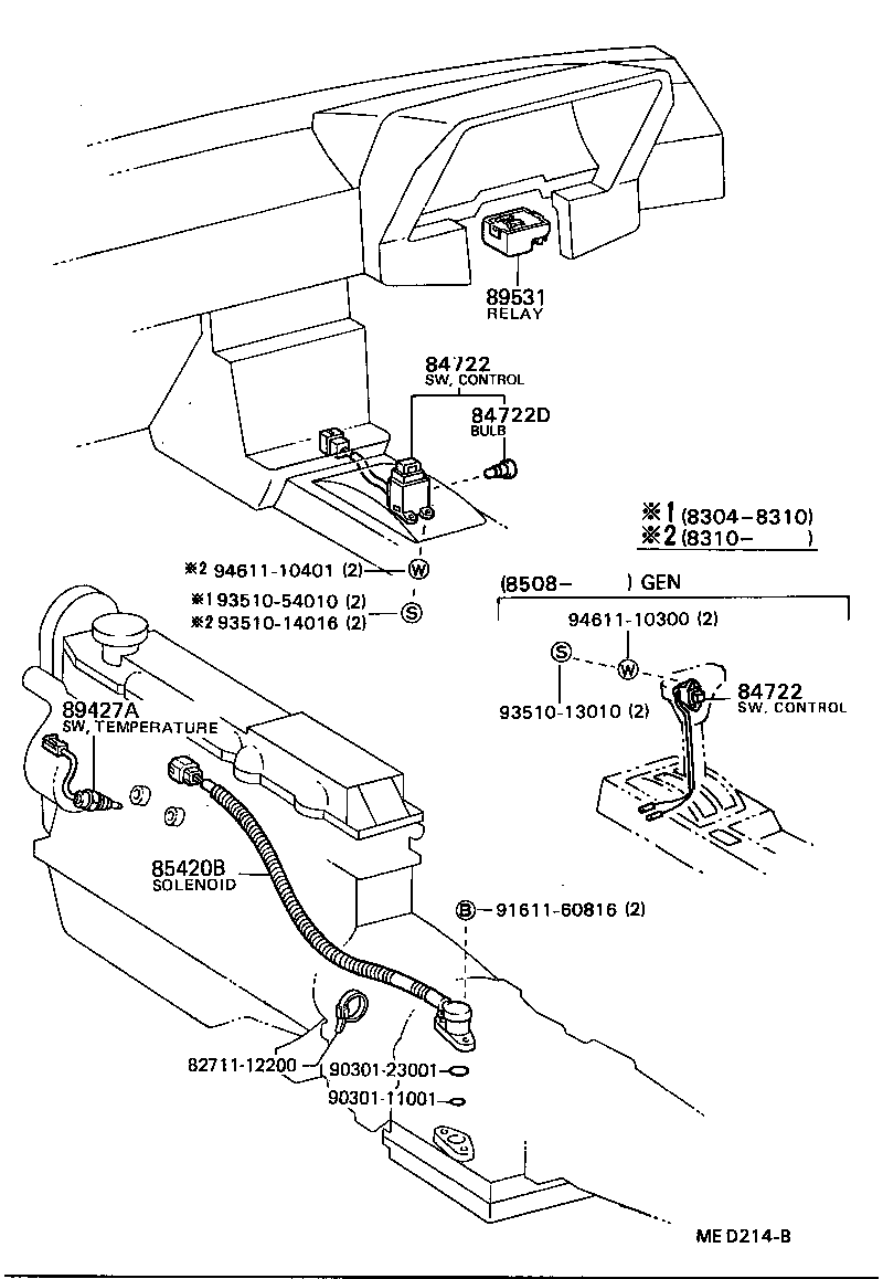 89427-14050 SWITCH, TEMPERATURE product image