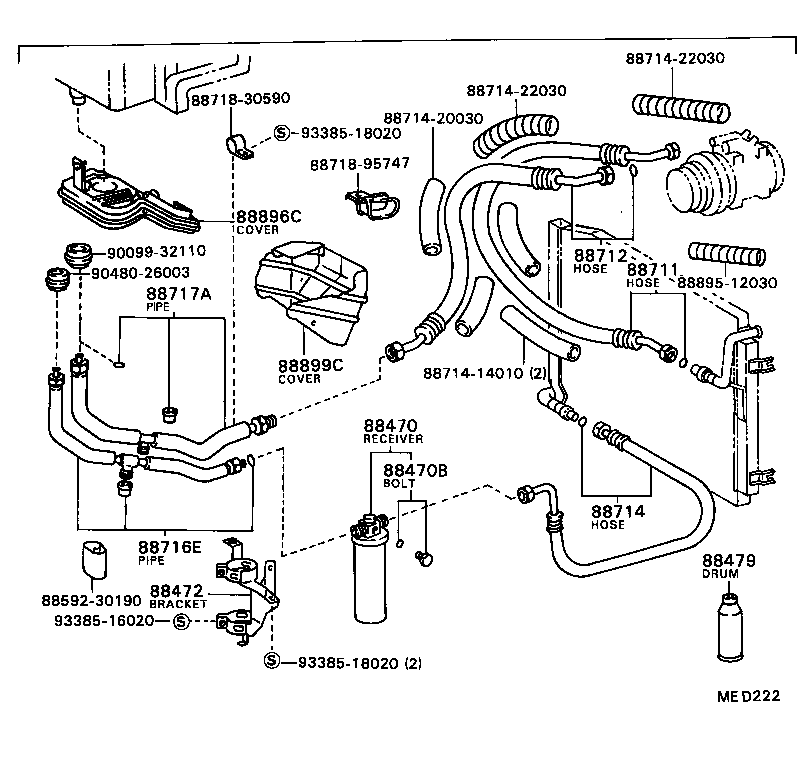 88712-95705 HOSE, COOLER REFRIGERANT SUCTION, NO.1 product image