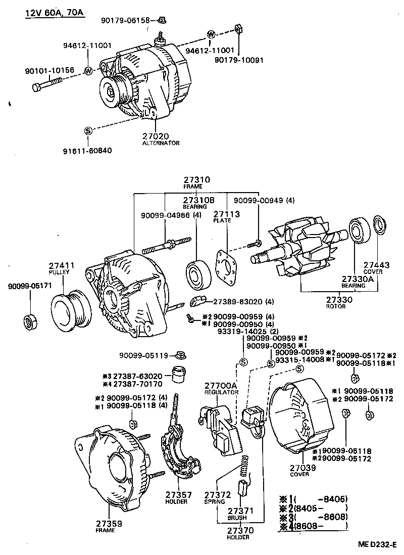 Toyota 27370-16010 HOLDER ASSY, ALTERNATOR BRUSH