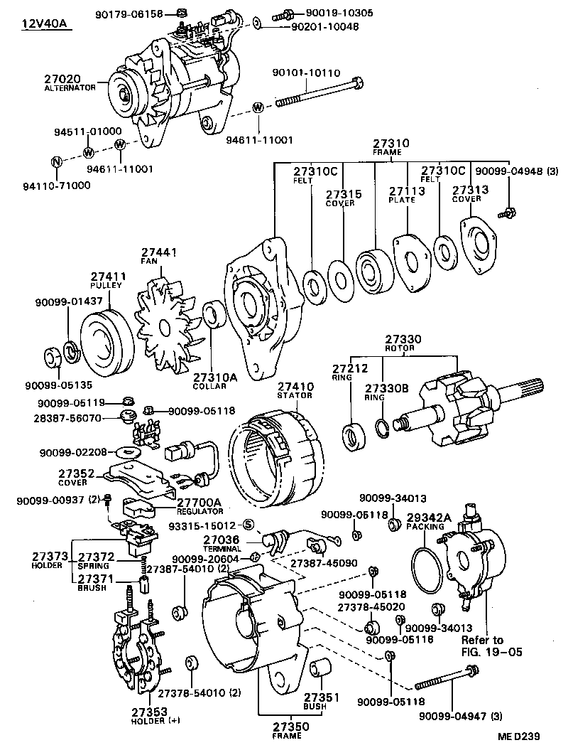 27020-56032 ALTERNATOR ASSY product image