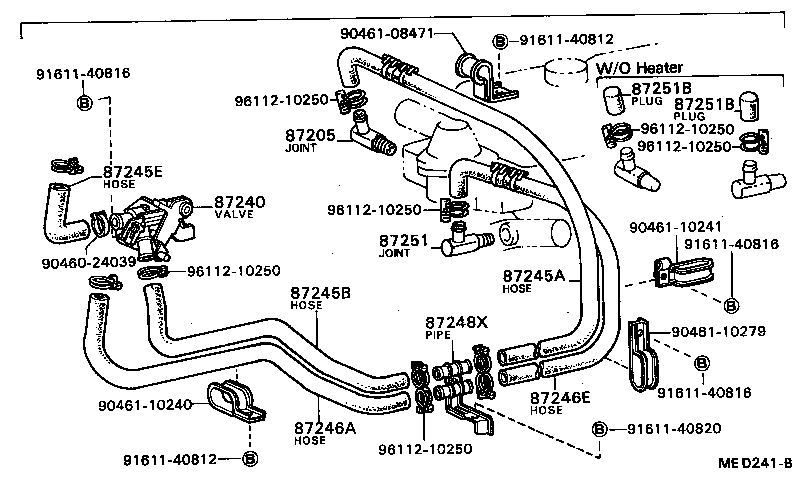 87245-95406 HOSE, HEATER WATER, OUTLET A product image