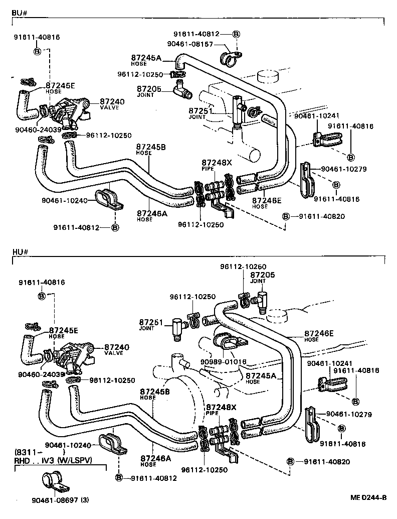 87245-95406 HOSE, HEATER WATER, OUTLET A product image