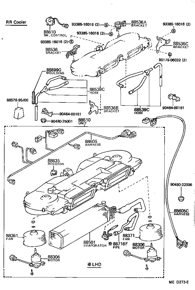 88536-90C04 BRACKET, COOLING UNIT, NO.2 product image