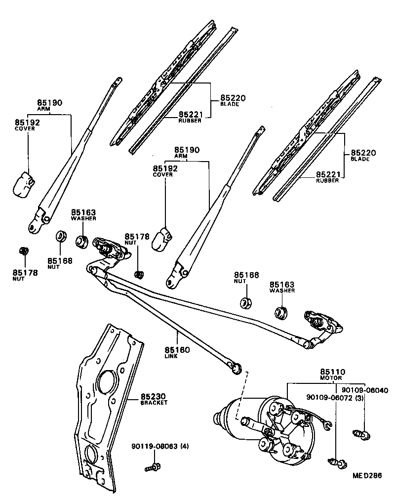 85160-87003 LINK ASSY, WINDSHIELD WIPER product image