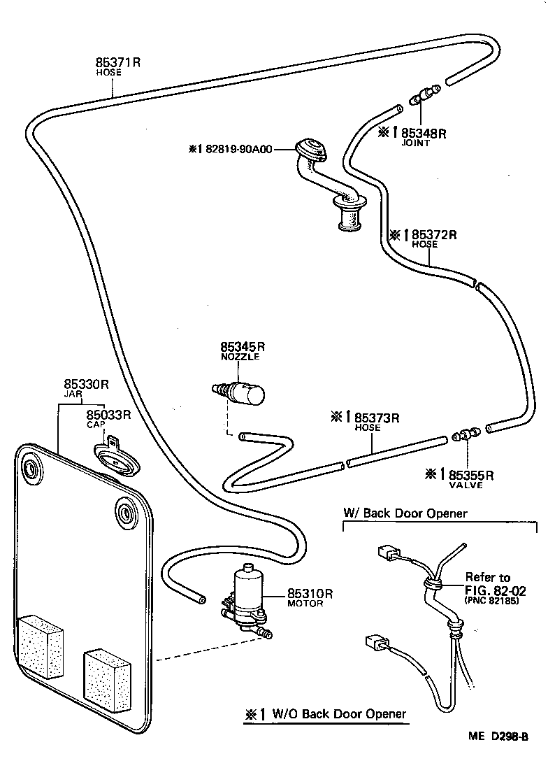 85330-90A08 JAR ASSY, REAR WASHER product image