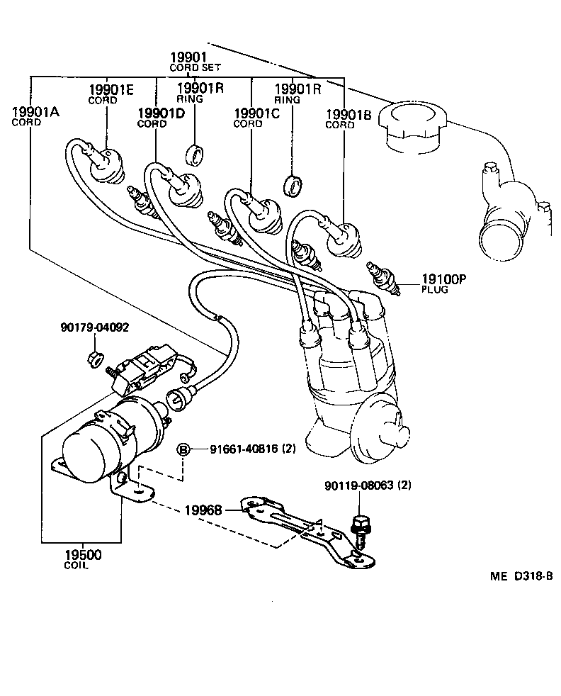 19968-73010 BRACKET, IGNITION COIL product image