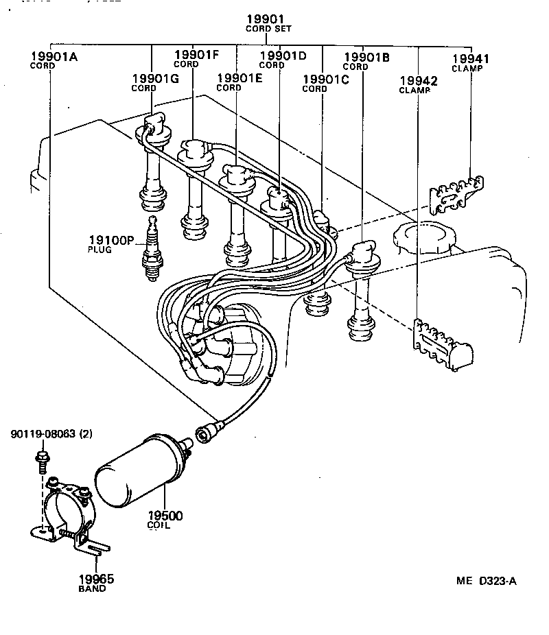 19968-70010 BRACKET, IGNITION COIL product image