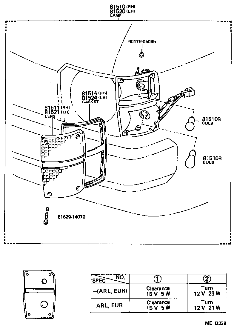 81510-29445 LAMP ASSY, FRONT TURN SIGNAL, RH product image