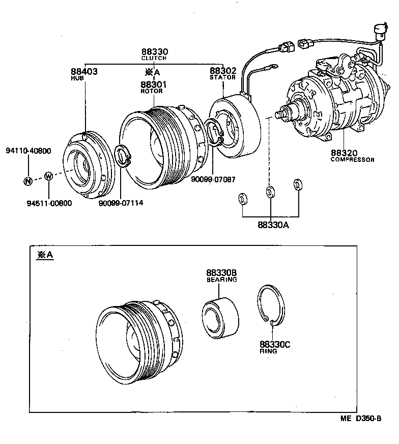 Toyota 88437-12260 BRACKET, COMPRESSOR MOUNTING, NO.7