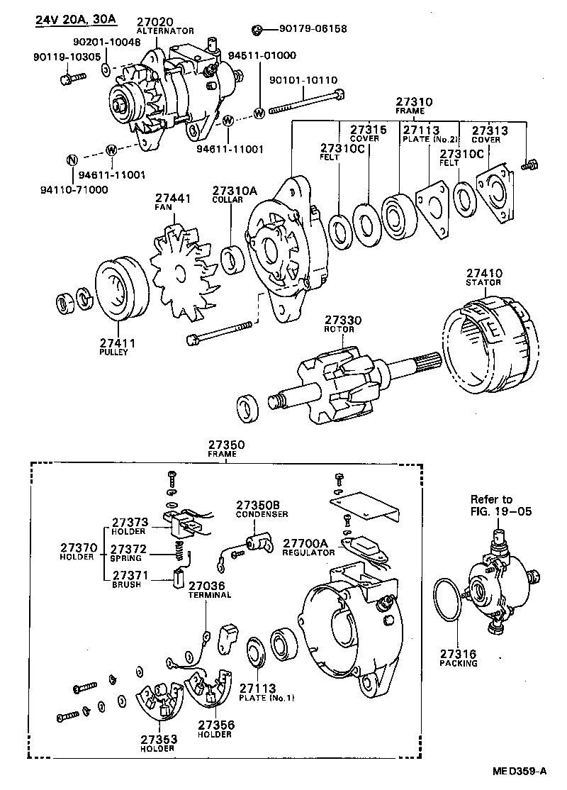 27020-68090 ALTERNATOR ASSY product image