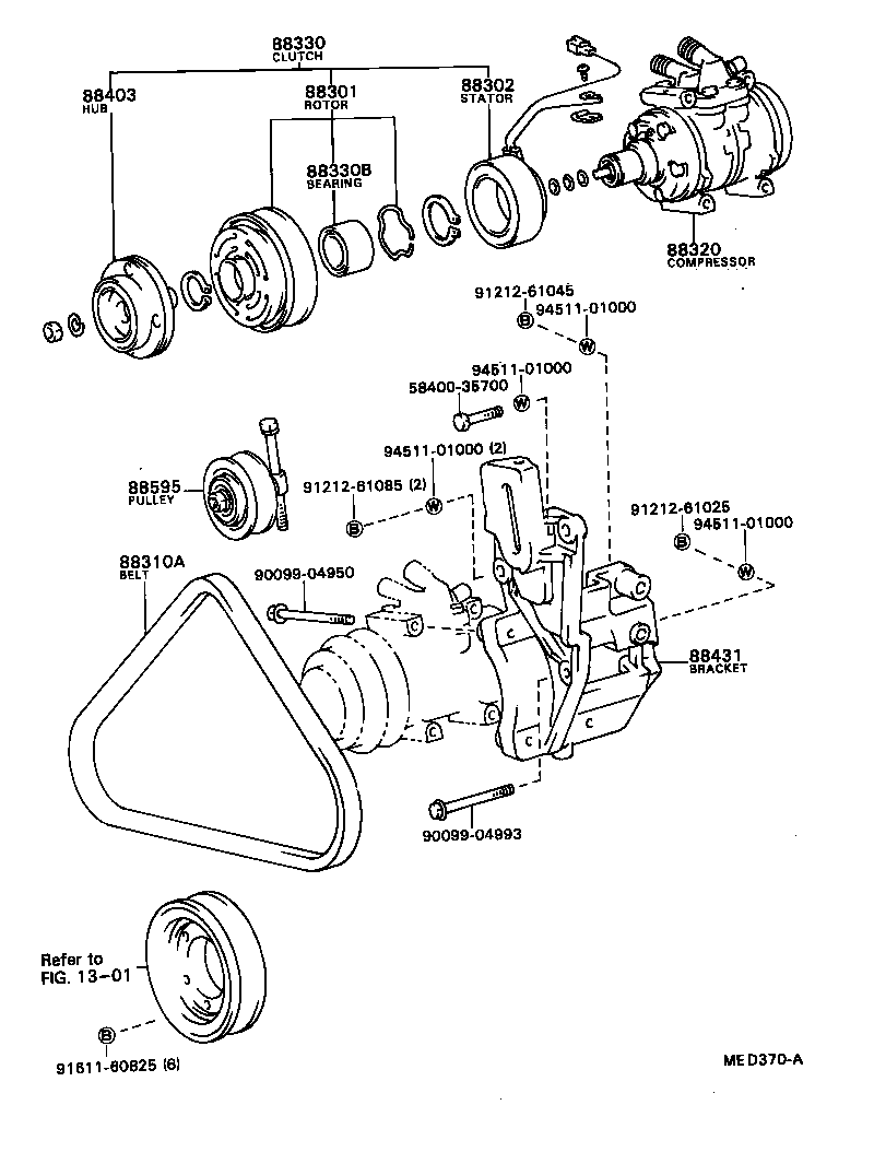 88444-36080 BRACKET, IDLER PULLEY (FOR COOLER) product image