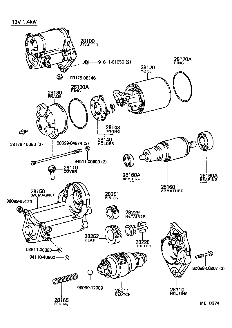 28100-15090 STARTER ASSY product image