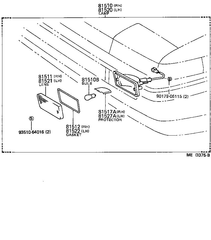 Toyota 81520-80006 LAMP ASSY, FRONT TURN SIGNAL, LH