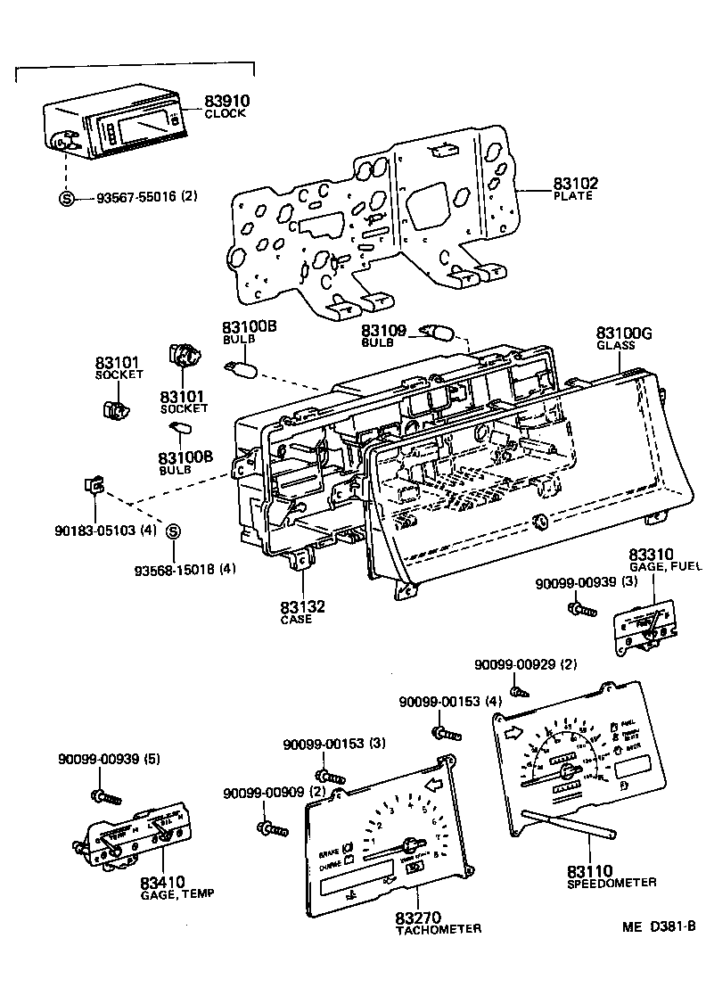 Toyota 83132-12690 CASE, COMBINATION METER