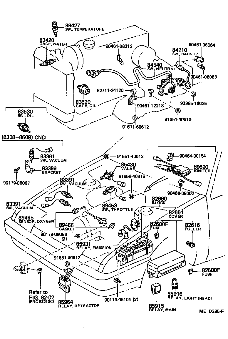 Toyota 82660-12220 BLOCK ASSY, RELAY, COWL SIDE