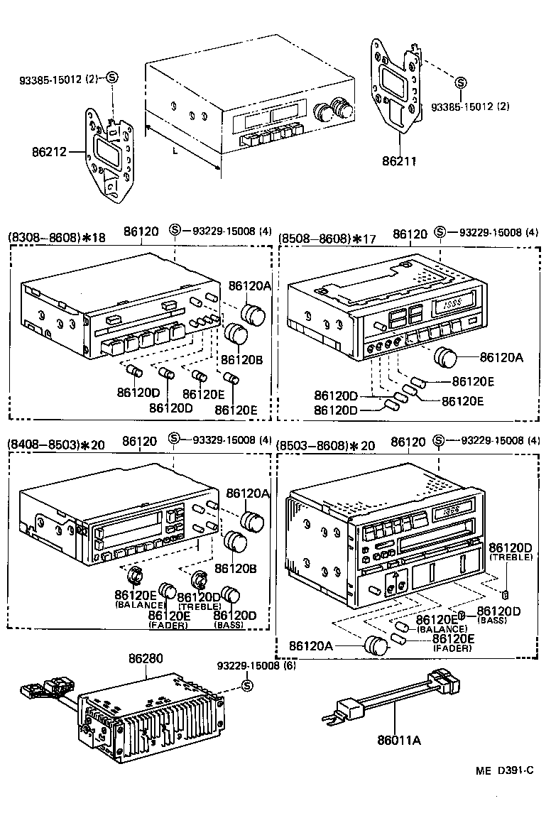 Toyota 86128-30580 KNOB, RADIO RECEIVER TONE