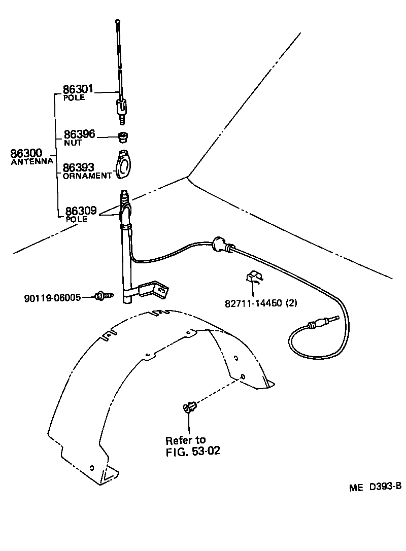 Toyota 86300-12280 ANTENNA ASSY, W/HOLDER