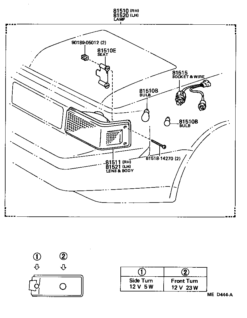 81520-19675 LAMP ASSY, FRONT TURN SIGNAL, LH product image