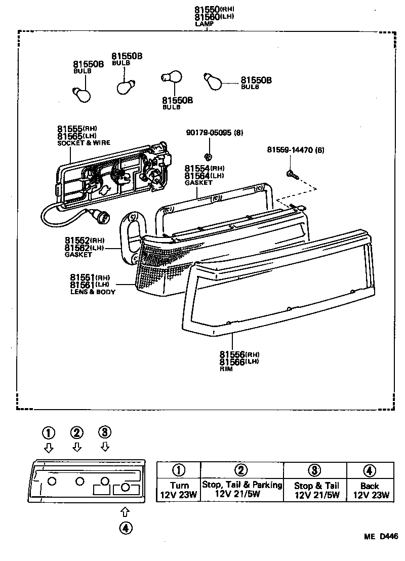 81550-80100 LAMP ASSY, REAR COMBINATION, RH product image
