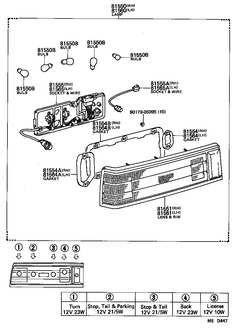 81550-80100 LAMP ASSY, REAR COMBINATION, RH product image