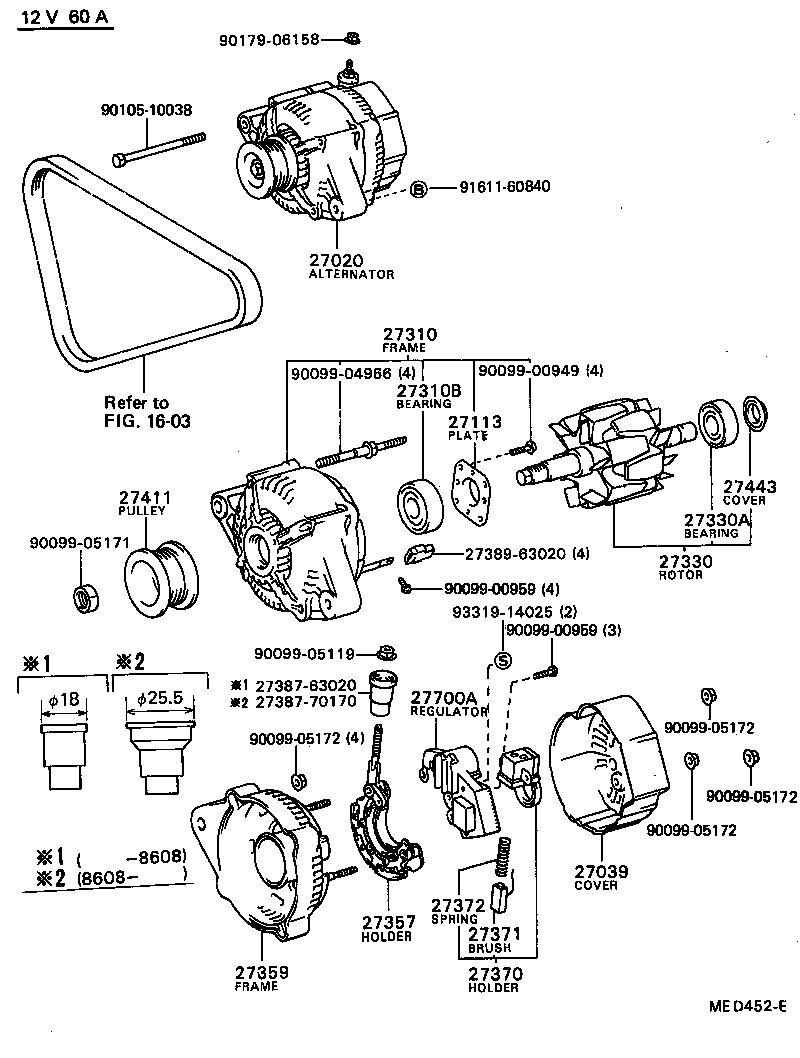 Toyota 27330-56190 ROTOR ASSY, ALTERNATOR