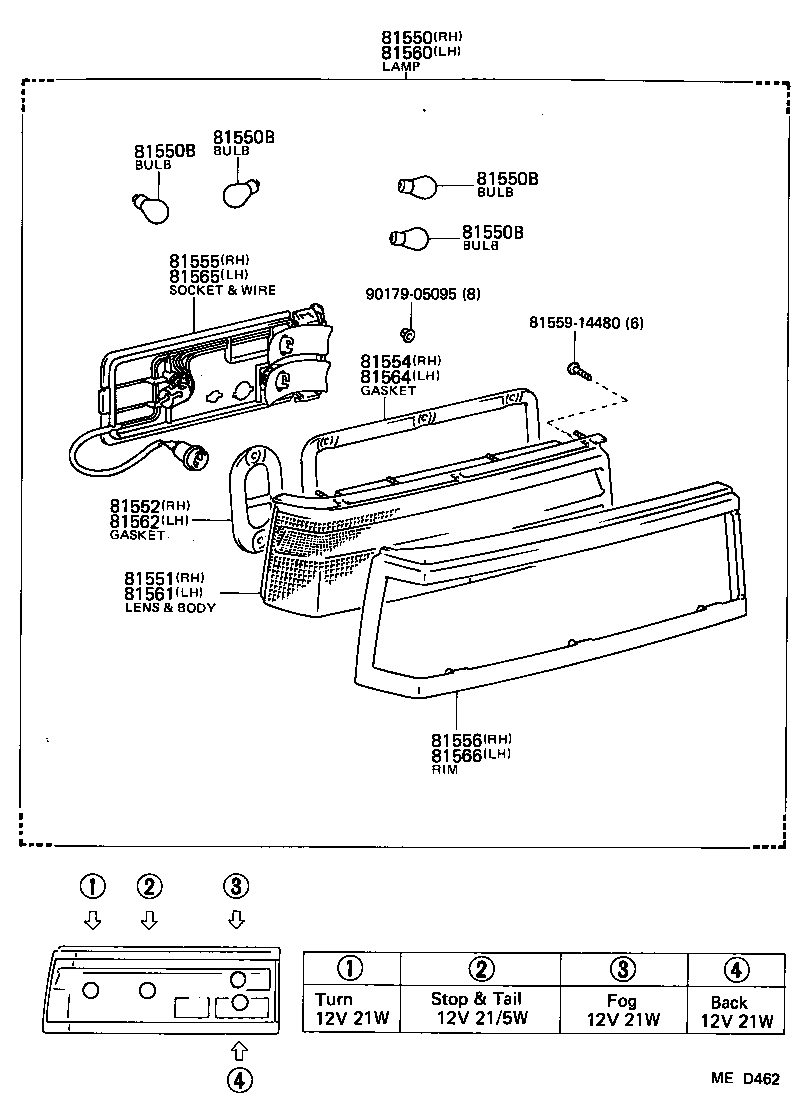 81550-80100 LAMP ASSY, REAR COMBINATION, RH product image