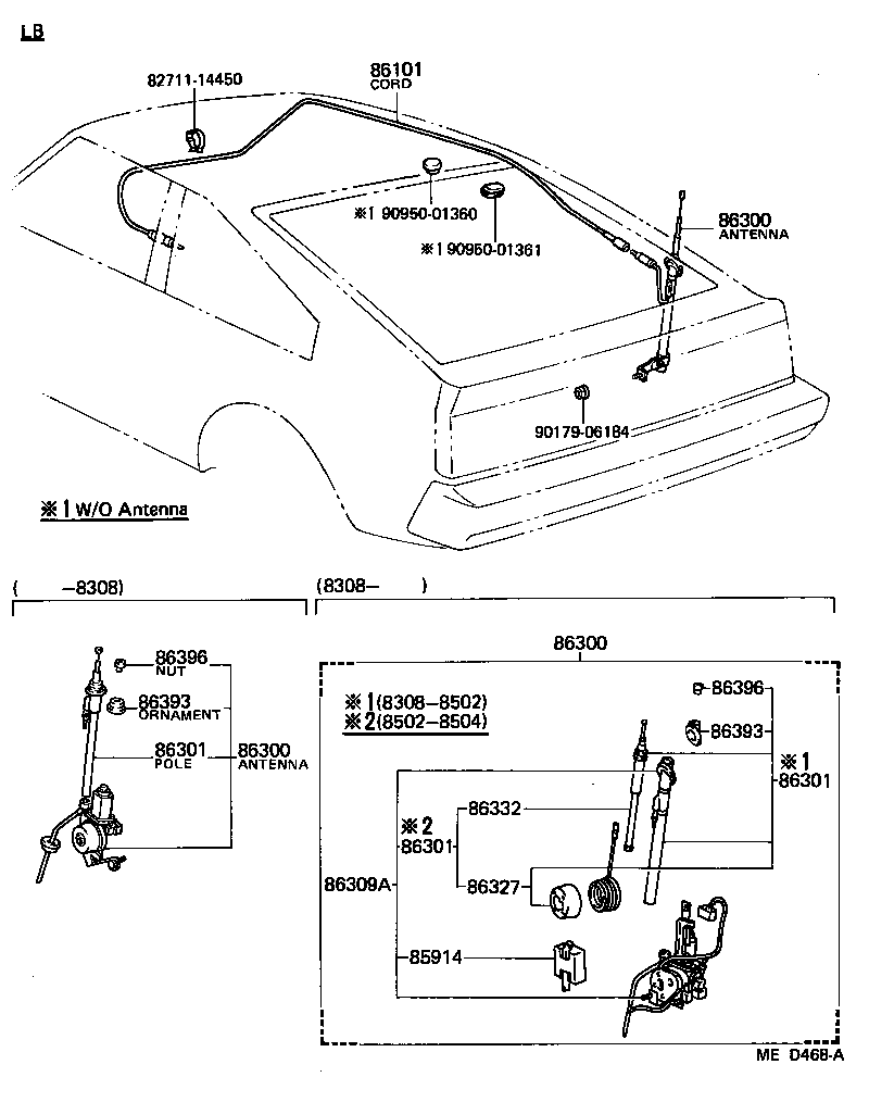 86300-14331 ANTENNA ASSY, W/HOLDER product image